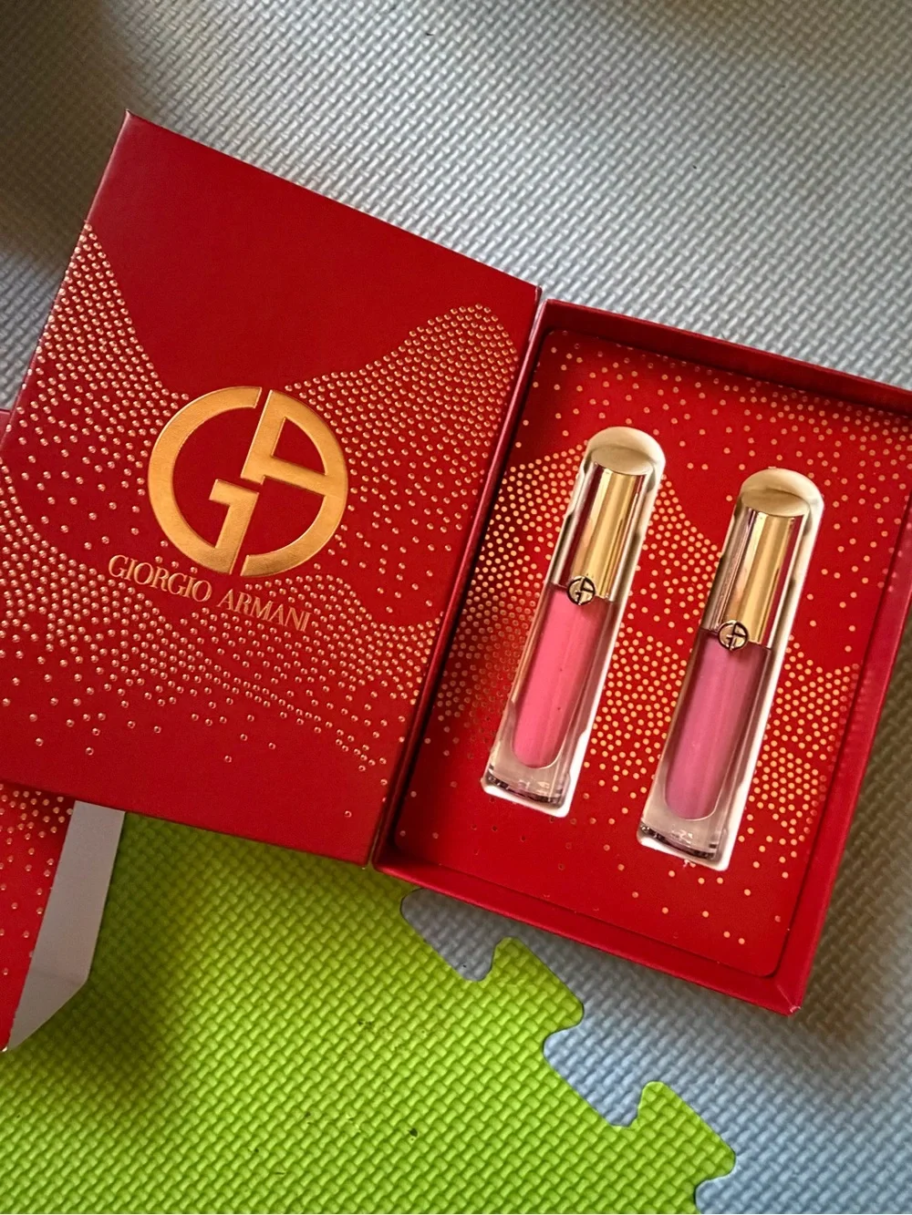 Giorgio Armani Pink Lip Gloss Duo – Light and Medium Pink